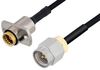 Slide-On BMA Jack 2 Hole Flange to SMA Male Cable 60 Inch Length Using PE-SR405FLJ Coax - PE3C4855-60 - Pasternack