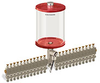 Red Color Key, Clear View Multiple Feed Electro Lubricator, 1/2 gal Acrylic Reservoir, 24 Feeds, 1/4” OD Tube Outlets, 24VDC - B5162-064AB24024D1RW - Oil-Rite Corp.