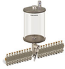 Levelux Clear View Multiple Feed Electro Lubricator, 1/2 gal Pyrex Reservoir, 20 Feeds, 1/8