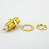 SMA Female (Jack) Bulkhead Connector Solder Cup Terminal, Solder, Gold Plated Brass Body, Length 0.669 In - SC7121 - Fairview Microwave Inc.