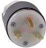 Electrical Plug; 15 A; 250 V; Black; 0.230 to 0.720 in.; Nylon; Brass; Brass - 70116142 - Allied Electronics, Inc.