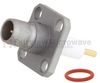 BMA Plug (Male) Slide-On Connector Stub Terminal 4 Hole Flange (Panel Mount), Solder, .340 inch Hole Spacing - FMCN1224 - Fairview Microwave Inc.