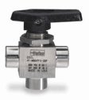 2F-MB4XPFA-SSP - Parker three-way ball valve, stainless steel, 1/8
