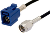 SMA Male to Blue FAKRA Jack Cable 24 Inch Length Using PE-C100-LSZH Coax - PE39347C-24 - Pasternack