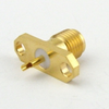 SMA Female (Jack) Connector Solder Cup Terminal 2 Hole Flange (Panel Mount), Solder, Gold Plated Stainless Steel Body, Length 0.567 In - SC7486 - Fairview Microwave Inc.