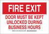 Brady B-555 Aluminum Rectangle White Emergency & Fire Exit Sign - 10 in Width x 7 in Height - 127230 - 754473-75560 - R. S. Hughes Company, Inc.