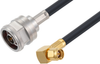 N Male to SMA Male Right Angle Cable 200 cm Length Using LMR-240-UF Coax - PE3W06417-200CM - Pasternack
