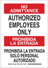 Brady B-555 Aluminum Rectangle White Restricted Area / No Trespassing Sign - 10 in Width x 14 in Height - Language English / Spanish - 125094 - 754473-72716 - R. S. Hughes Company, Inc.