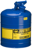 Justrite Blue Steel 5 gal Safety Can - 16 7/8 in Height - 11 3/4 in Overall Diameter - 7150300 - 7150300 - R. S. Hughes Company, Inc.