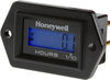 Honeywell LM Series Hour Meter in a diamond shape with black bezel, four 1/4 inch blade terminals (positive, negative, backlight, enable), 9 V to 64 V voltage range, and the Honeywell logo on the face -- LM-HHFAS-H11