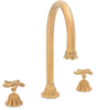 Marine Fantasy Deck Mount Gooseneck Tub Spout: N&ordm; 12004 Two-Valve Deck Mount Tub Set with Knobs - 12004 - P. E. Guerin