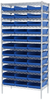 Akro-Mils Shelfmax 2000 lb Adjustable Blue Chrome Steel Open Adjustable Fixed Shelving System - 36 Bins - 2000 lb Total Capacity - AWS183630178 BLUE - AWS183630178 BLUE - R. S. Hughes Company, Inc.
