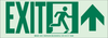 Brady Bradyglo B-523 Polyester Rectangle White Exit Sign - 5.65 in Width x 0.65 in Height - Glow in the Dark, Laminated - TEXT: EXIT - 81811 - 754473-81811 - R. S. Hughes Company, Inc.
