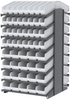 Akro-Mils 1800 lb White Gray Powder Coated Steel 16 ga Double Sided Fixed Rack - 36 3/4 in Overall Length - 104 Bins - Bins Included - APRD18AST00 WHITE - APRD18AST00 WHITE - R. S. Hughes Company, Inc.