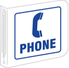 Brady Silk Screened L Shape White Phone Location Sign - 8 in Width x 8 in Height - TEXT: PHONE - 45475 - 754476-45475 - R. S. Hughes Company, Inc.