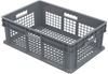 Akro-Mils 11.19 gal Gray Industrial Grade Polymer Industrial Reusable Straight Wall Container - 23 3/4 in Length - 15 3/4 in Width - 8 1/4 in Height - Mesh Side Wall - 37608 GRAY - 37608 GRAY - R. S. Hughes Company, Inc.