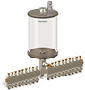 Levelux Clear View Multiple Feed Manual Lubricator, 1/2 gal Acrylic Reservoir, 19 Feeds, 1/8