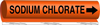 Brady B-689 Black on Orange Polyester Wrap-Around Pipe Marker - 8 in Width - 1/2 in Character Height - 5 in Length - Printed Msg = SODIUM CHLORATE with Right Arrow - 5849-O - 754473-67923 - R. S. Hughes Company, Inc.
