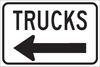 Brady B-555 Aluminum Rectangle White Stop Signs, Traffic Control Signs & Banners Sign - 18 in Width x 12 in Height - TEXT: TRUCKS - 124467 - 754473-80718 - R. S. Hughes Company, Inc.