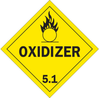 Brady B-101 Polycoated Tagstock Square Yellow Truck Placards Sign - 10 3/4 in Width x 10 3/4 in Height - TEXT: OXIDIZER 5.1 - 63449 - 754476-63449 - R. S. Hughes Company, Inc.