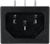 IEC 60320 C14 Snap-in AC Power Inlet with 7mm spacing PCB Terminals and 1.5mm Panel Thickness - 701W-15/06 - Qualtek Electronics Corp.