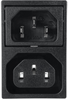 IEC 60320 C14 and C13 Snap-in AC Power Inlet and Outlet with Solder Terminals -- 774W-10/01 - Image