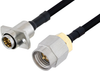 Slide-On BMA Jack 2 Hole Flange to SMA Male Cable 60 Inch Length Using PE-SR402FLJ Coax - PE3C4907-60 - Pasternack