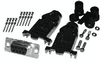 9 pin-HD Female Connector and Right Angle Hood Assembly - Crimp Type - CVD 0105-9DBF - Visual Sound, Inc.