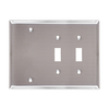 3-Gang 2 Toggle & 1 Blank Combination Wall Plates, Stainless Steel Standard Size Polished Finish - 63SBS - Suzhou Ele Mfg Co., Ltd.