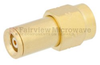 SMA Male (Plug) to MMBX Jack Snap-On Adapter With Female (Jack) Center Contact, Gold Plated Brass Body, High Temp, 1.08 VSWR - FMAD1062 - Fairview Microwave Inc.