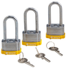 Yellow Key Retaining Steel Padlocks - 118981 - Brady Corporation