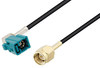 Water Blue FAKRA Jack Right Angle to SMA Male Cable 60 Inch Length Using LMR-100 Coax , LF Solder - PE3W08152LF-60 - Pasternack