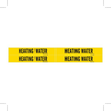 Brady B-946 Black on Yellow Vinyl Self-Adhesive Pipe Marker - 1 1/8 in Height - 3/4 in Character Height - 7 in Length - Printed Msg = HEATING WATER - 7128-4 - 754476-92076 - R. S. Hughes Company, Inc.