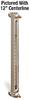Aluminum Liquid Level Gage with Card Thermometer and Shut-off, 28” Centerline, 1/2