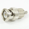 SMB Female (Jack) to BNC Male (Plug) Adapter, Nickel Plated Brass Body, High Temp, 1.35 VSWR -- SM3636 - Image