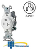 Leviton Narrow Body Single Receptacle 20 Amp, 125 Volt,.. -- T5020 - Image