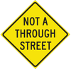 Brady B-959 Aluminum Rectangle Yellow Stop Signs, Traffic Control Signs & Banners Sign - TEXT: NOT A THROUGH STREET - 115536 - 754473-18525 - R. S. Hughes Company, Inc.