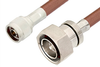 N Male to 7/16 DIN Male Cable 12 Inch Length Using RG393 Coax - PE34357-12 - Pasternack