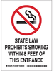No Smoking Sign - Indiana - 123055 - Brady Corporation