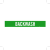 Brady B-946 White on Green Vinyl Self-Adhesive Pipe Marker - 2 1/4 in Height - 2 in Character Height - 14 in Length - Printed Msg = BACKWASH - 7020-1 - 754476-36235 - R. S. Hughes Company, Inc.