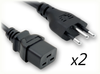 NBR 14136 BRAZIL to IEC-60320-C19 x 2 HOME // Power Cords // International Power Cords // Brazil Power Cords - 2567.079 - Quail Electronics