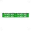 Brady B-946 White on Green Vinyl Self-Adhesive Pipe Marker - 1 1/8 in Height - 3/4 in Character Height - 7 in Length - Printed Msg = COLD WATER SUPPLY - 7057-4 - 754476-79595 - R. S. Hughes Company, Inc.