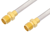 SMA Female to SMA Female Cable 12 Inch Length Using PE-SR402AL Coax - PE34836LF-12 - Pasternack