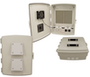 14x10x04 ABS Plastic Weatherproof Outdoor IP24 NEMA 3R Enclosure, Hook & Loop Mounting, Fan & 120 VAC outlets Gray -- TEP141004-10FW - Image