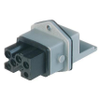 Rectangular Receptacle Power Connector (ST Series): Female, front mount with flange, 5-pin+PE, grey housing, 400 V AC / 230 V DC, 10 A AC/6 A DC -- STAKEI 5 - Image