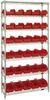 Open Wire Shelving, 7Shelves, 30Bin, Red; Shelving Unit Type Quantum Storage - 44AC8631 - Newark, An Avnet Company