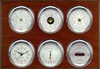 6 Instrument Weather Station - Weathermaster 2S, Chrome cases, Silver dials, Mahogany panel -  - Maximum Weather Instruments
