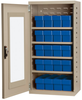 Akro-Mils Akrodrawers 350 lb Putty Powder Coated, Textured Steel 18 ga Non-Stackable Secure Mini-Cabinet - 13 1/4 in Overall Length - 19 1/4 in Width - 38 in Height - 16 Drawer - Lockable - ACQV4P42 B - ACQV4P42 BLUE - R. S. Hughes Company, Inc.
