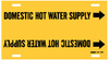 Brady B-915 Black on Yellow Plastic Strap-On Pipe Marker - 2 1/2 in Character Height - Printed Msg = DOMESTIC HOT WATER SUPPLY with Right Arrow - 4053-G - 754476-48715 - R. S. Hughes Company, Inc.