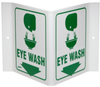 Brady B-450 Polyethylene Rectangle White Eyewash & Shower Sign - 18 in Width x 12 in Height - TEXT: EYE WASH - 49044 - 754476-49044 - R. S. Hughes Company, Inc.